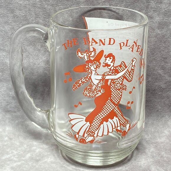 Hazel Atlas Big Top Peanut Butter Glass "The Band Played On" Song Lyrics Mug - Picture 1 of 10